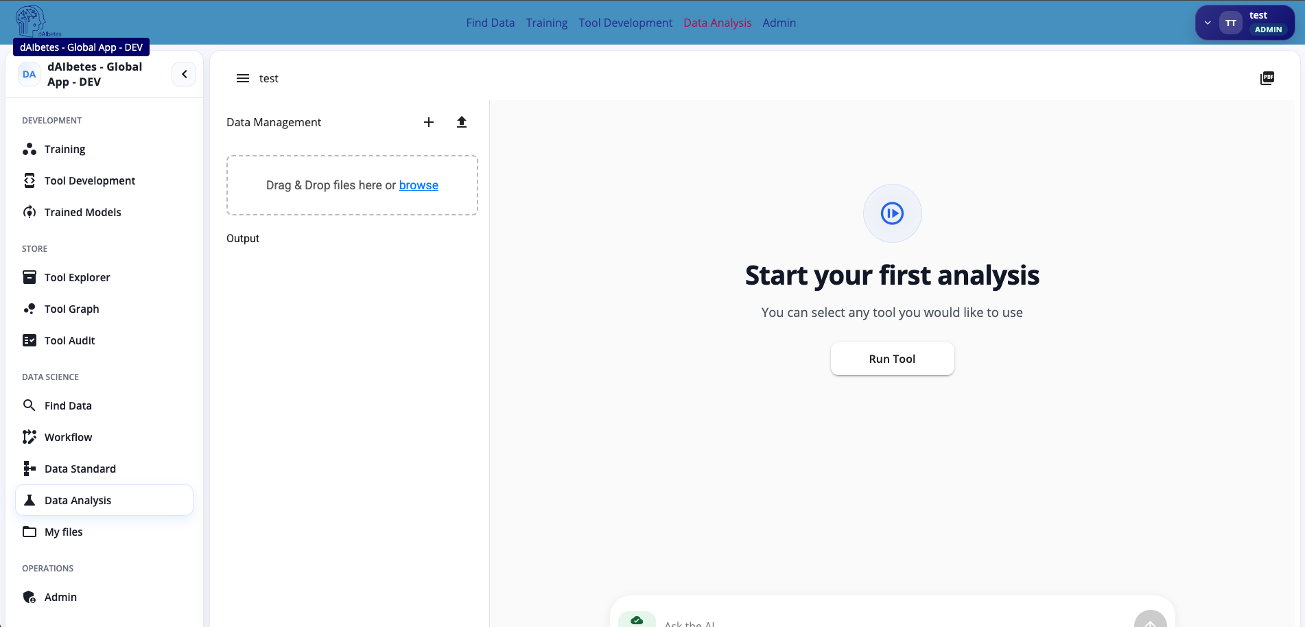 Prediction analysis workspace