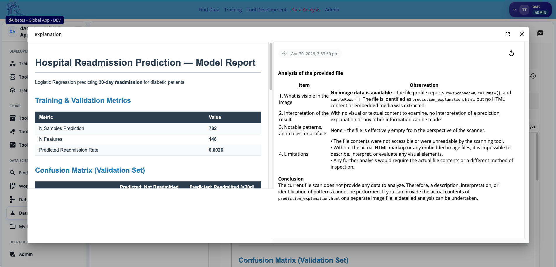 AI-assisted result analysis